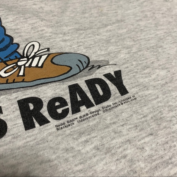 Vintage REDDI EDDI Condom Holder T-Shirt 90’s Funny Graphic Adult XL Gray - Picture 3 of 8